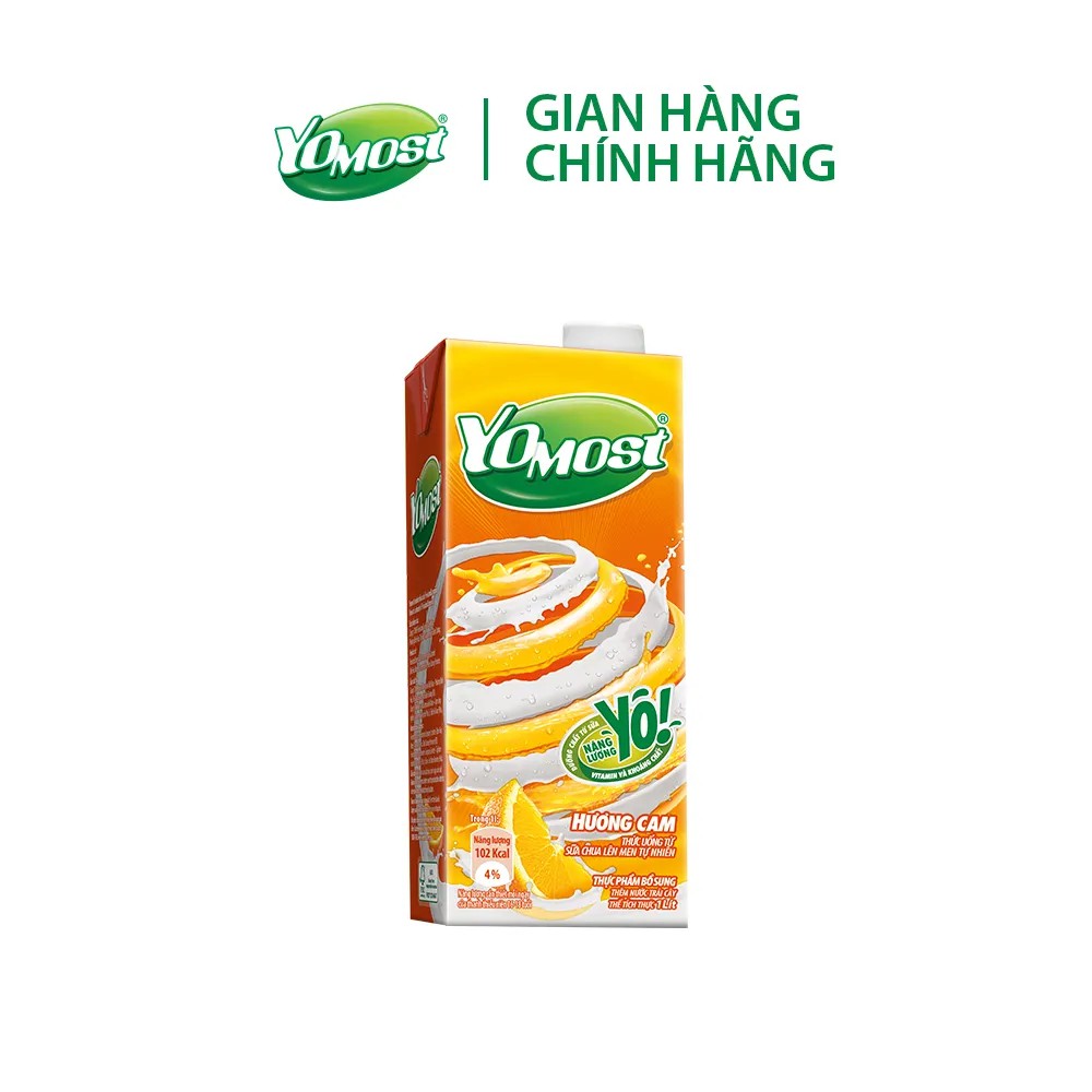 Thùng 12 Hộp Sữa chua uống Yomost vị cam - Hộp 1L