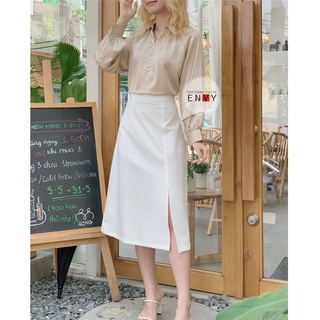 Chân váy midi xẻ tà ENVY V45 basic đi làm đi học