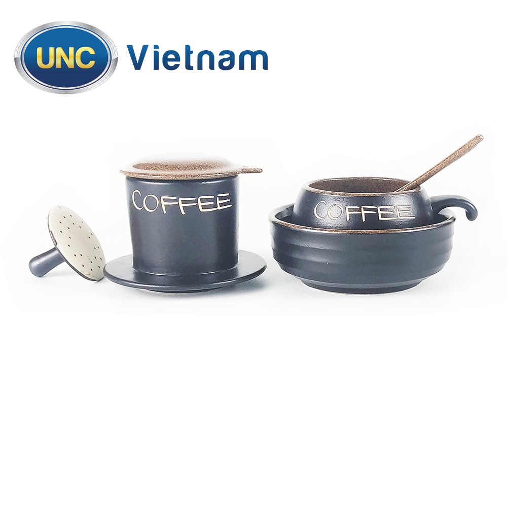 Bộ Phin Cà Phê Sứ UNC Việt Nam - Sử dụng bát giữ nhiệt, nhiều màu sắc, đủ món, pha cafe sẽ ngon hơn.