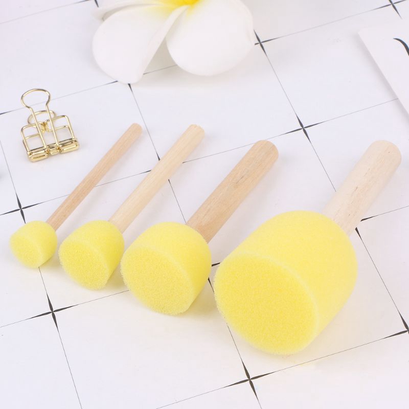 Bộ 4 bông mút cầm tay vẽ màu cho trẻ em diy