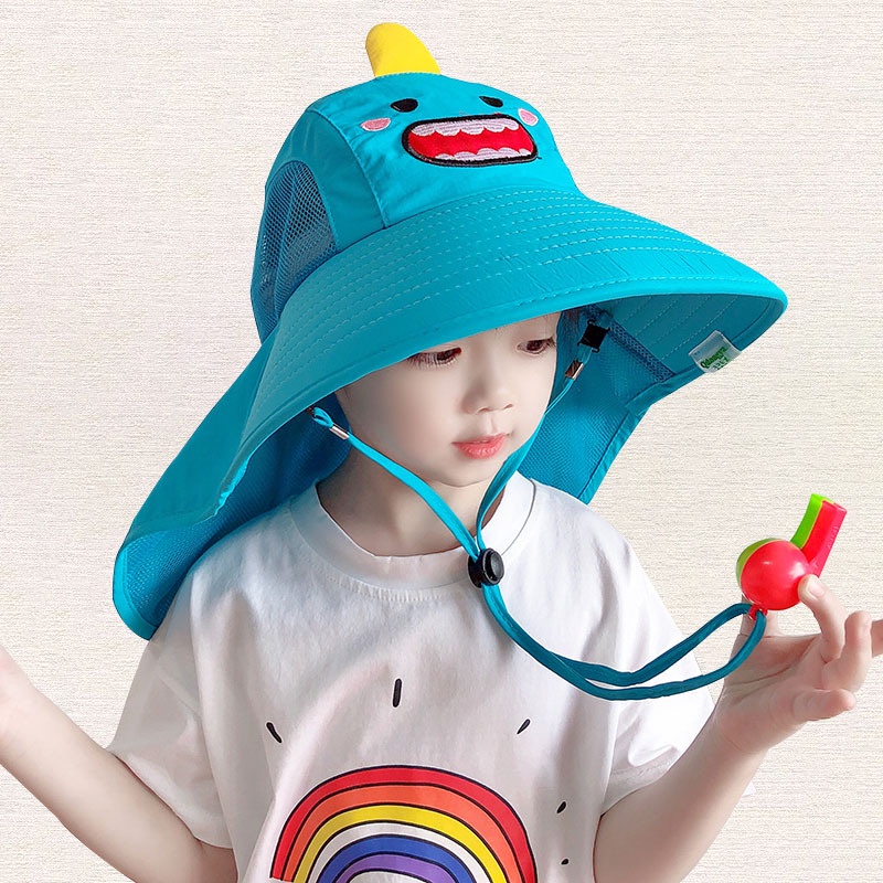 Popkozzi Mũ Câu Cá Chống Nắng Chống Tia UV Có Dây Đeo Cổ Thời Trang Mùa Hè Cho Bé