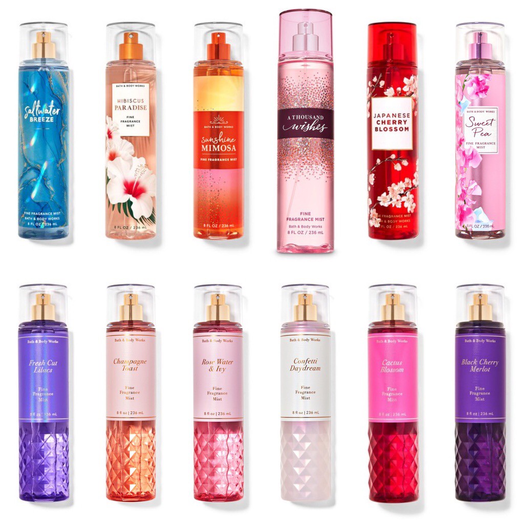 Bath and body works- Xịt thơm toàn thân lưu hương lâu, nhiều mùi, mùi dễ chịu 236ml- body mist