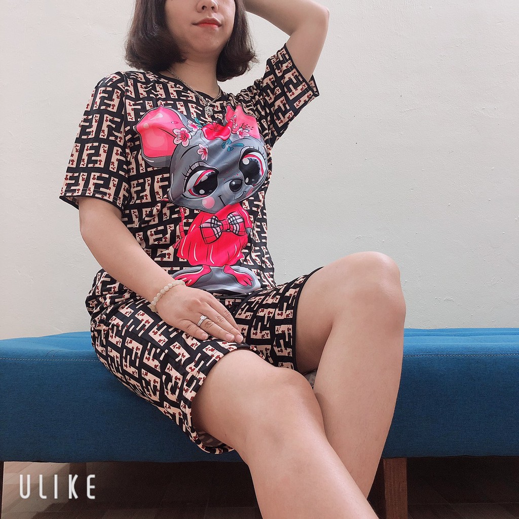 Đồ bộ thun 3D dày đẹp, mặc nhà, mặc ngủ, quần lửng, có túi | BigBuy360 - bigbuy360.vn