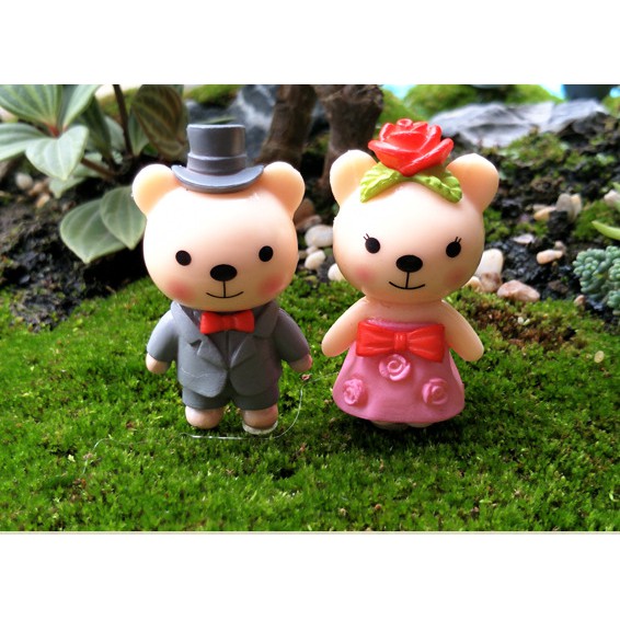 Cặp Gấu Tình Nhân Làm Tiểu Cảnh