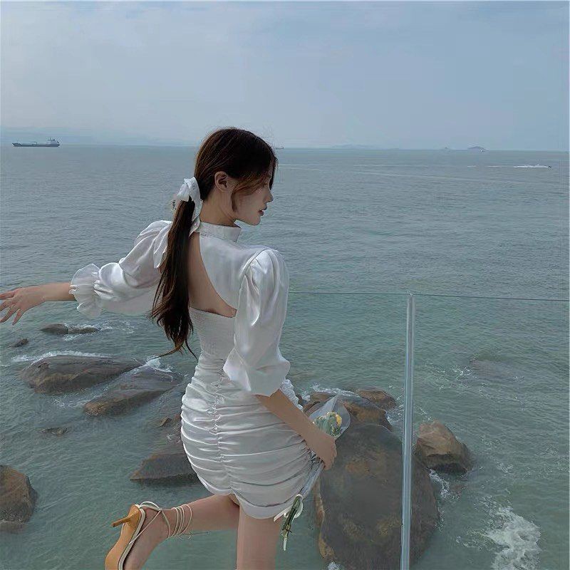 Đầm dự tiệc ôm body nhún tay phồng chất phi thun sang chảnh | BigBuy360 - bigbuy360.vn