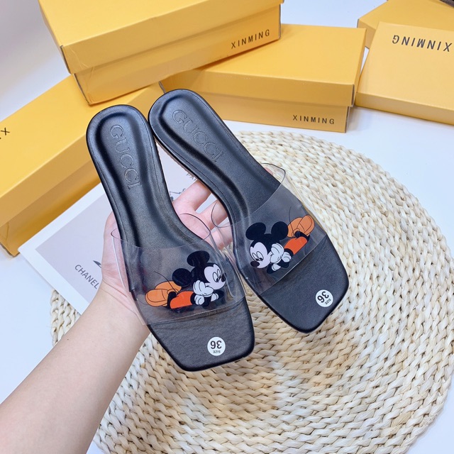 𝐑ẻ Sale SALE <3 Sale Hot | Trợ Giá | Dép gucci mickey quai mica trong fullbox . ! New * ' . .