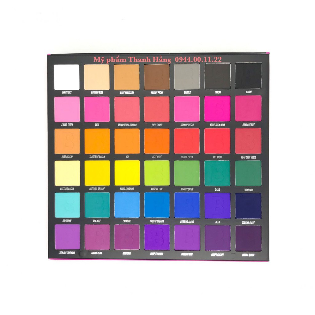 BẢNG PHẤN MẮT BY BEAUTY BAY BRIGHT MATTE 42 COLOUR PALETTE CHÍNH HÃNG - 8179