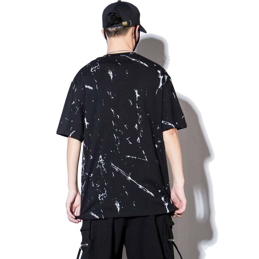 【2 Colors】M-2XL Oversized Tshirt Couple Shirts Chinese Style Short-sleeved Men's Chao Brand Summer Printing Fashion T-shirt Ins Loose Leisure T-shirt