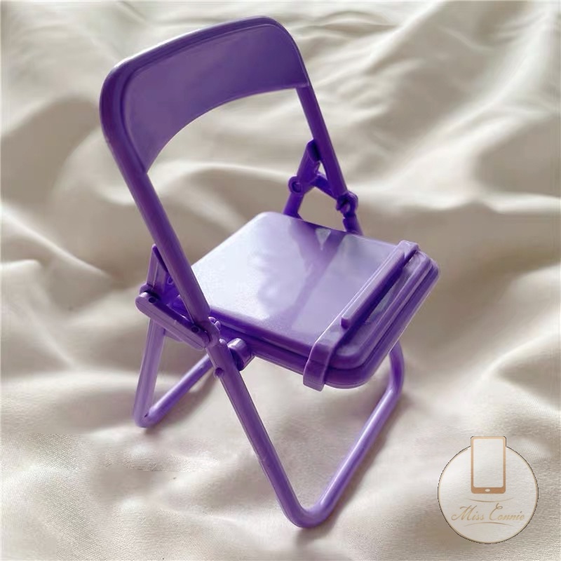 Giá đỡ điện thoại/ máy tính bảng hình chiếc ghế mini 4 màu macaron có thể điều chỉnh gấp gọn tiện dụng