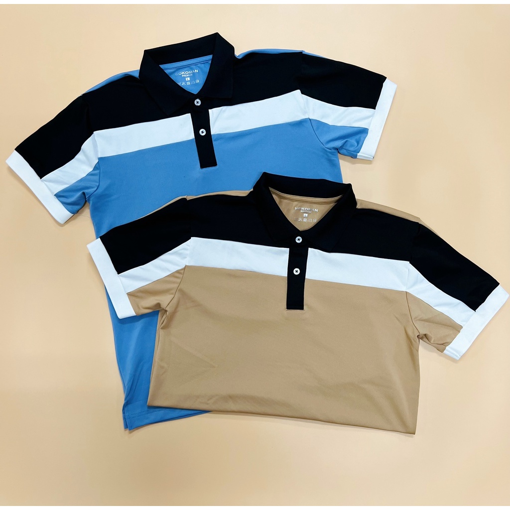 Áo polo nam cổ bẻ phối ngang 2 màu chất vải cá sấu Cotton xuất xịn,chuẩn form, sang trọng - thanh lịch TB045