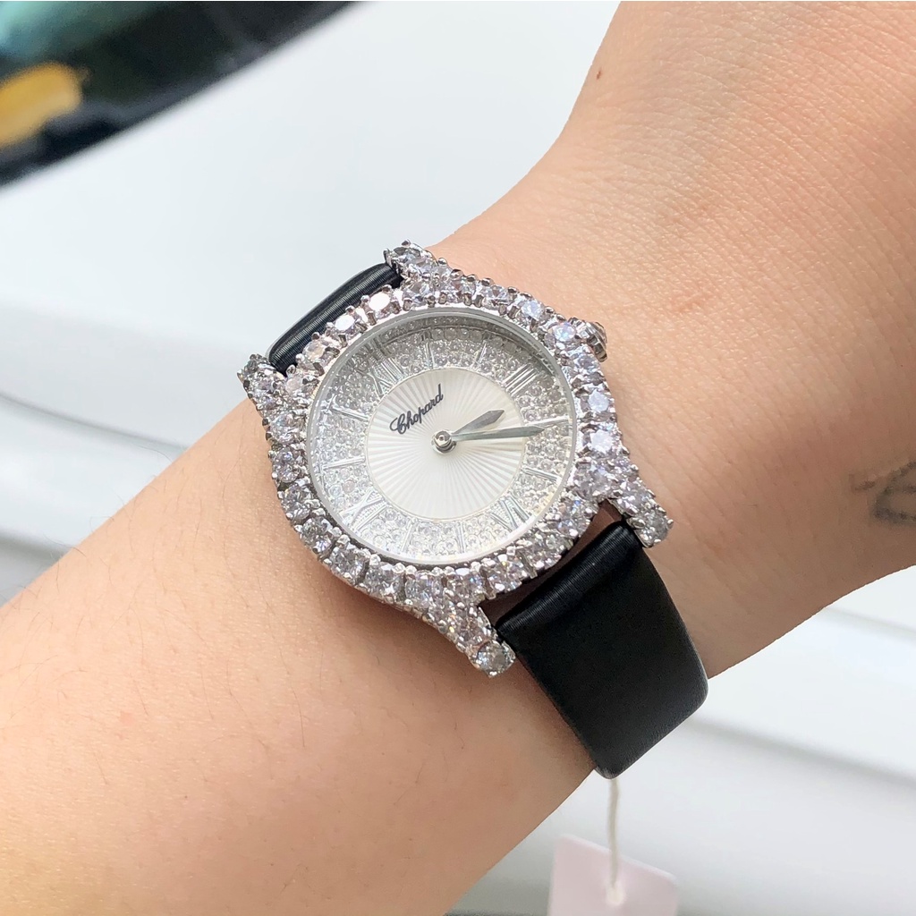Đồng Hồ Nữ CHOPARD Đính Đá Sang Chảnh, Máy Pin Nhật, Size 32mm, Chống Nước 5ATM