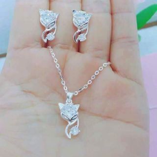 BỘ DÂY BẠC VÀ  BÔNG TAI  HỒ LY