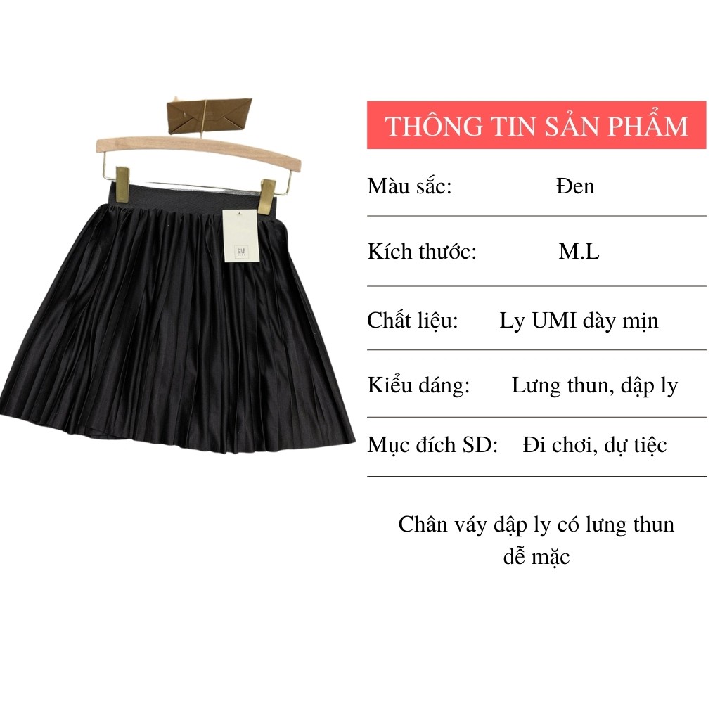 Chân váy đen ngắn xòe có lưng thun quần trong dập ly dễ mặc thời trang 2021 DUMISA CV02 | BigBuy360 - bigbuy360.vn