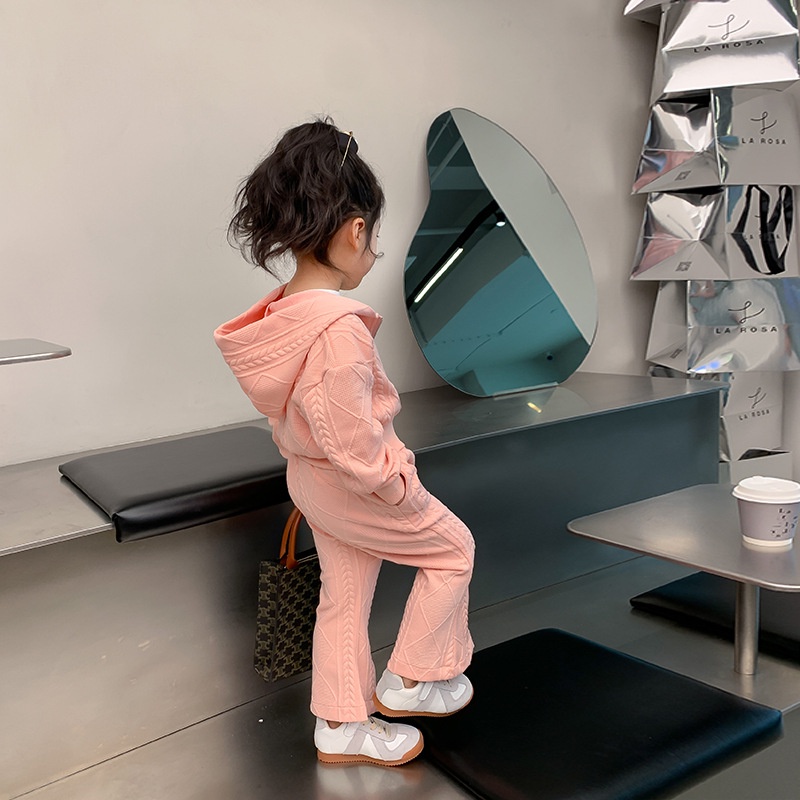 Bộ Đồ Thể Thao Áo Hoodie Có Khóa Kéo Và Quần Dài Xẻ Tà In Họa Tiết Ba Chiều Mẫu Mới Thời Trang Mùa Xuân Dành Cho Bé Gái 2022