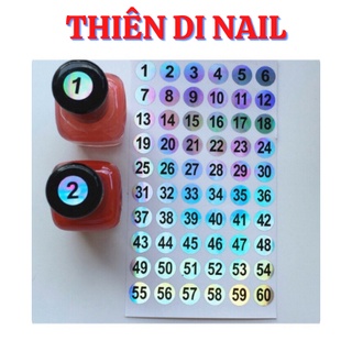 Decal số dán chai sơn, tem mã dán nắp chai sơn Thiên Di Nail