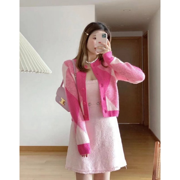 ÁO KHOÁC LEN CARO HỒNG ZARA XUẤT XỊN TQXK