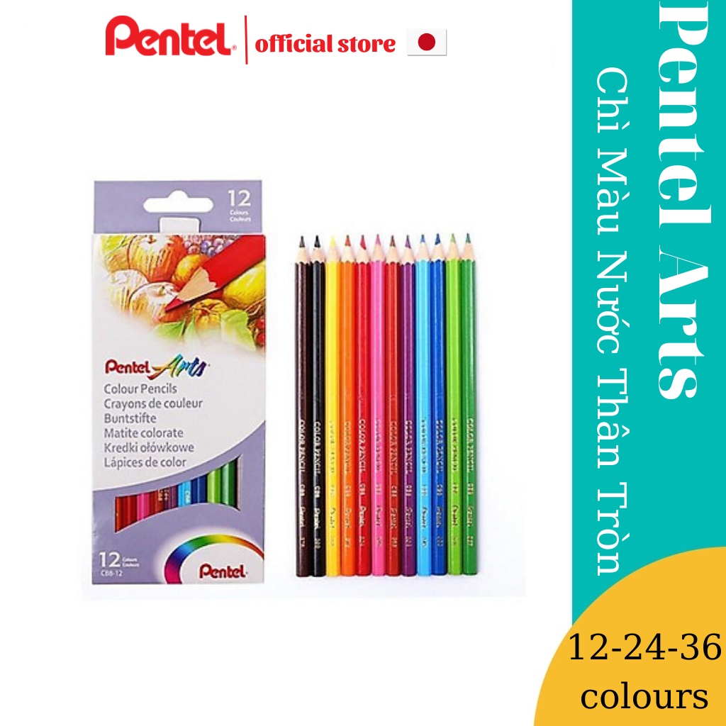 Bút Chì Màu Pentel Arts CB8 | Màu Sắc Đa Dạng, Phong Phú