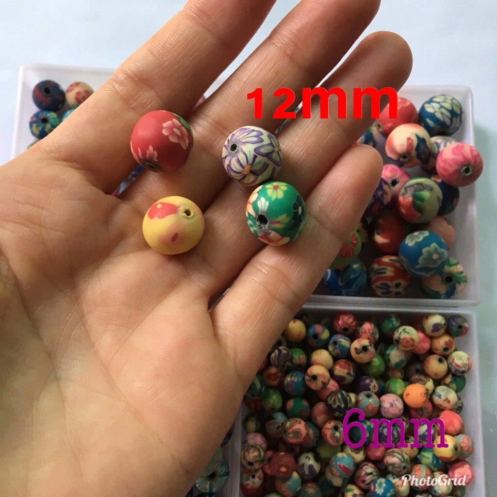 Hạt đất sét Nhật dạng tròn 6-12mm làm vòng tay handmade