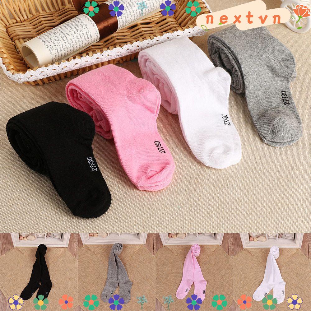 Tất cotton dệt kim mềm mại ấm áp vào mùa xuân/ thu cho bé gái từ 0-6 tuổi