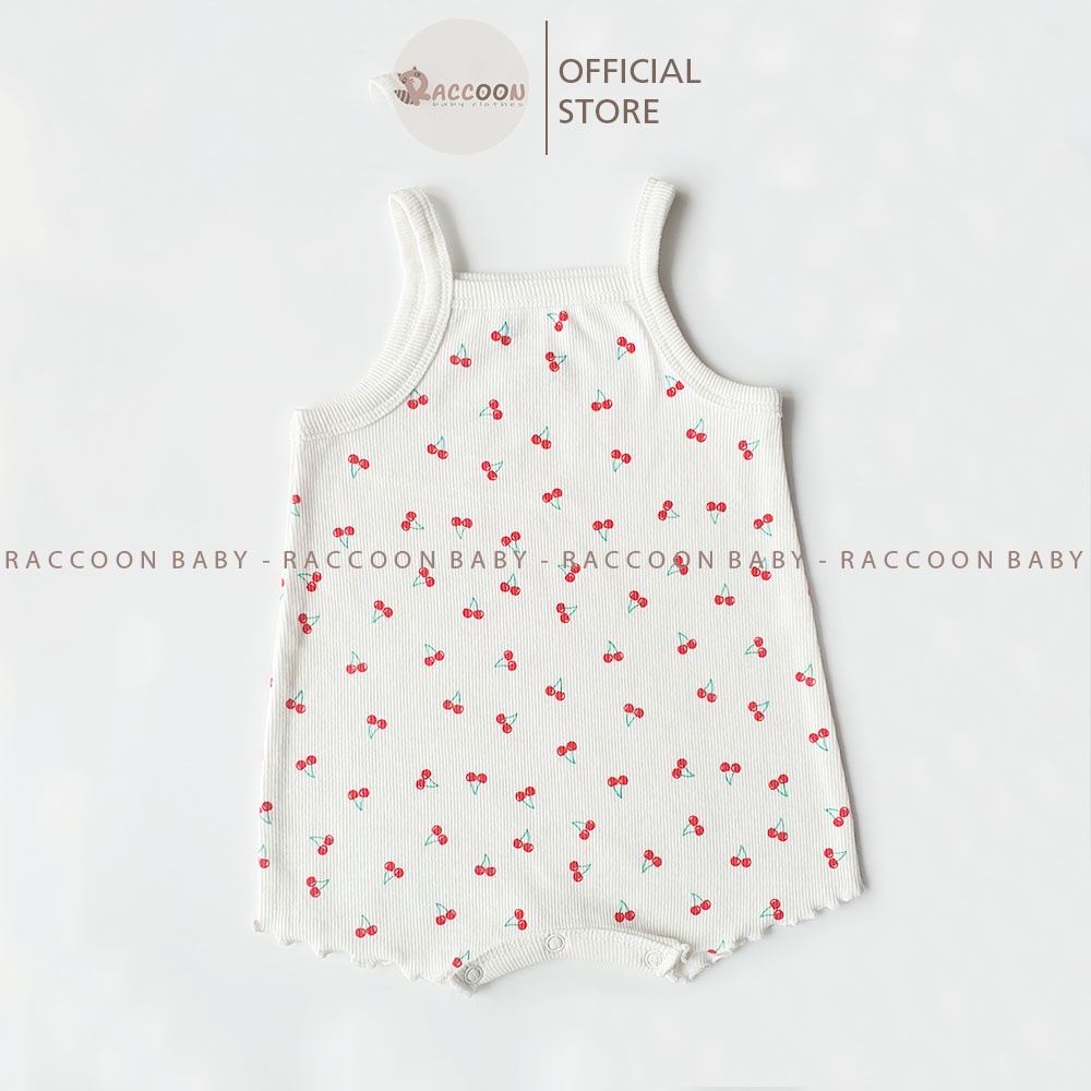 Bộ đồ liền thân đùi hai dây vải Cotton Organic romper bé gái Baby Berry (3-24m)