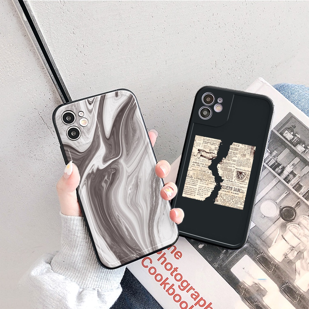 Ốp lưng iphone Marble bóng cạnh vuông 6/6plus/6s/6splus/7/7plus/8/8plus/x/xr/xs/11/12/13/pro/max/plus/promax