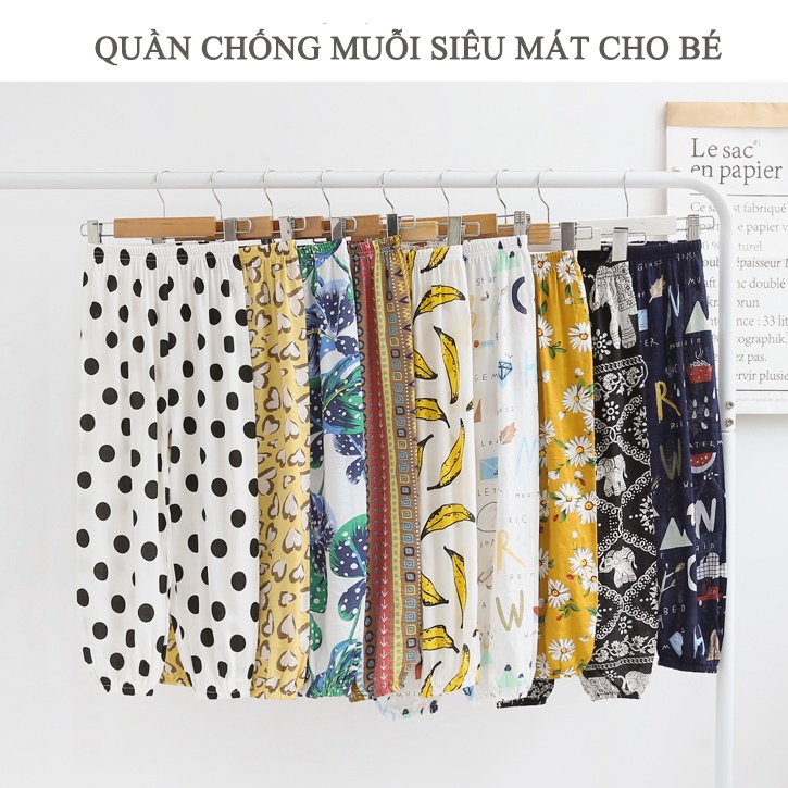 Quần Dài Chống Muỗi Siêu Mát Cho Bé Trai Bé Gái chất liệu Linen Từ 1 đến 6 tuổi