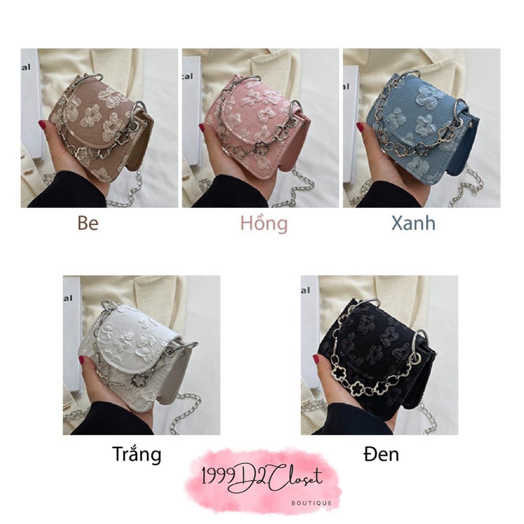 Túi Mini Nữ Đeo Chéo Phối Dây Xích Phong Cách Hàn Quốc Dễ Thương Mã D1