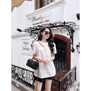 Áo cổ xoắn đen C'est la vie
