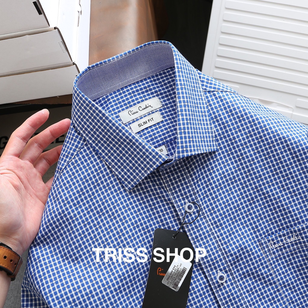 Áo Sơ Mi Nam Ngắn Tay P.Cardin 6 Chất Liệu Cotton Form Slimfit