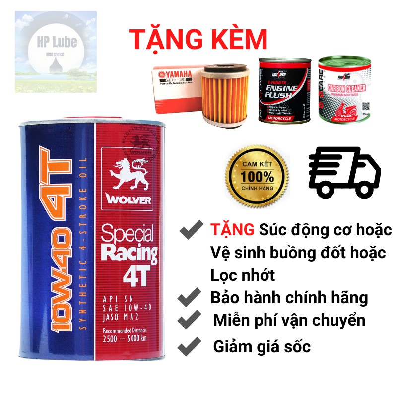 [Giá Siêu Tốt] Nhớt Wolver Racing 10w40 1L Cho Xe Số
