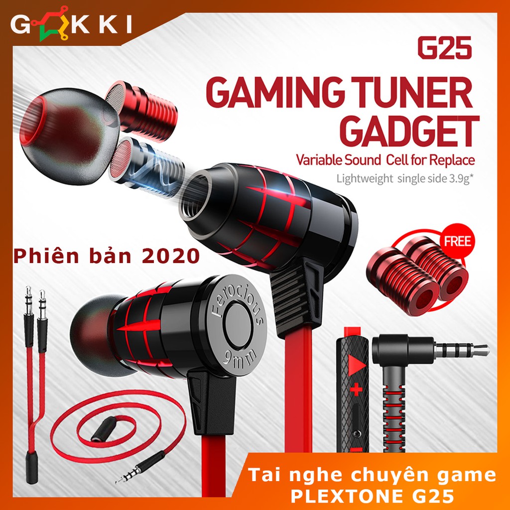 Tai nghe gaming nhét tai - Plextone G25 - Bass sâu-Âm thanh cực chất-Chính hãng - Tai nghe gaming cho điện thoại