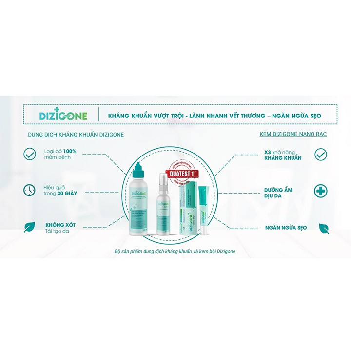 Kem DIZIGONE Nano Bạc Tuýp 25g - Kháng khuẩn, tái tạo da, ngừa sẹo - Coastlinecare Pharmacy