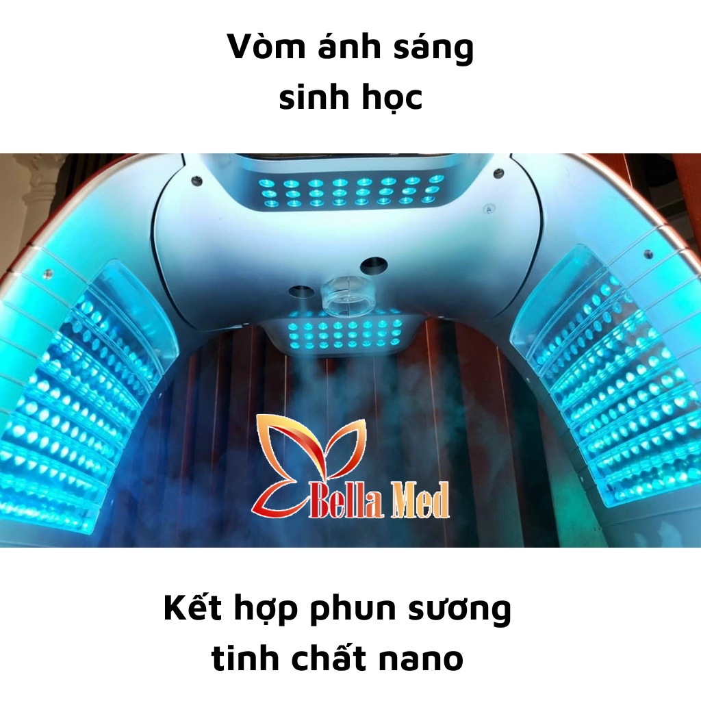 vòm ánh sáng sinh học phun sương nano nút bấm cảm ứng Spa Face
