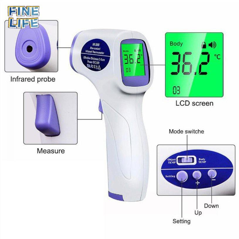 [5.30] Non-Contact Infrared Forehead Thermometer Digital Lcd Backlight High Precision Fever Full Body Temperature Measurement