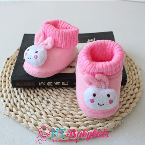 Giày Bốt Thỏ Cổ Len Dành Cho Bé Gái Sơ Sinh Dễ Thương Đi Chơi Tết