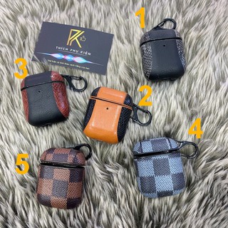 Ốp Case AirPods 1-2 Da/ Hộp đựng tai nghe AirPods 1-2 (Mẫu LV và Da rắn)