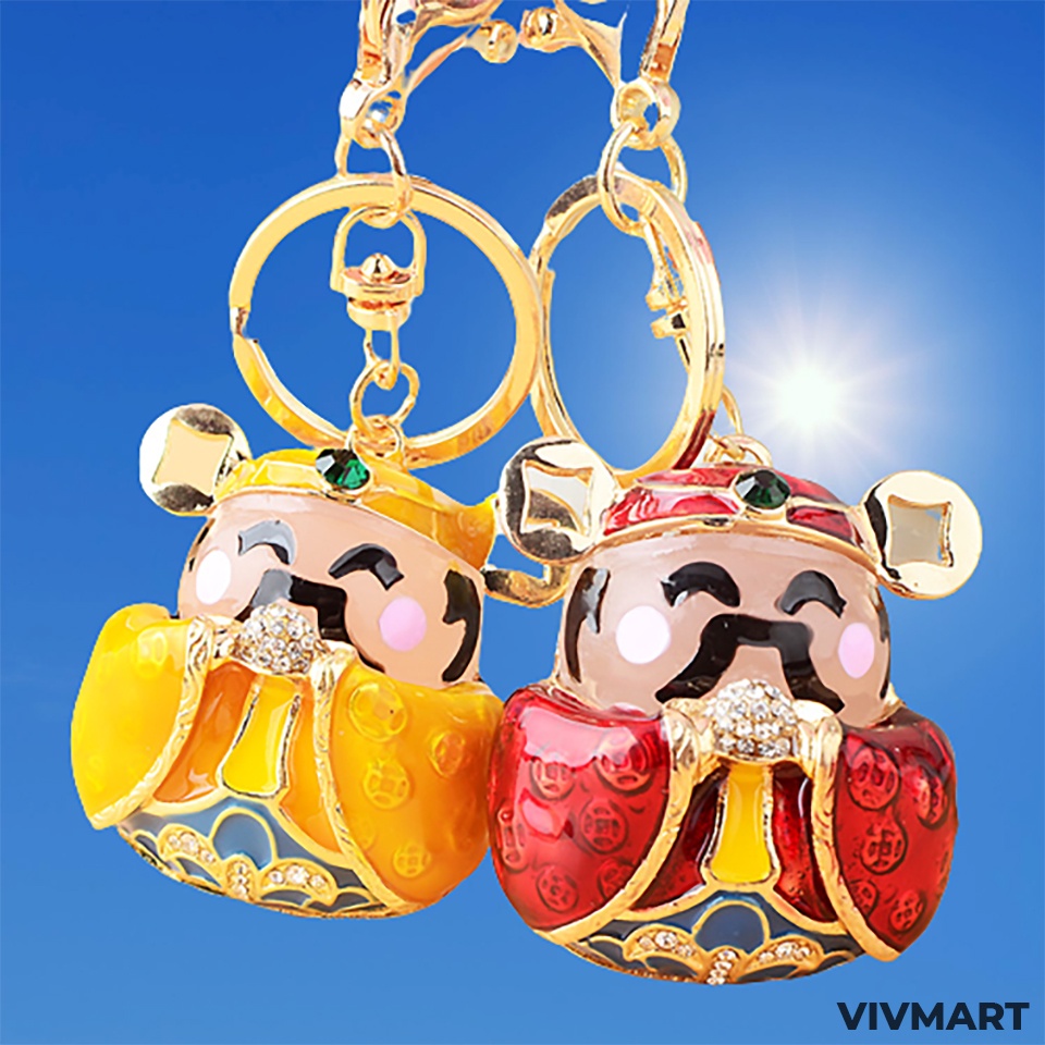 [TÀI LỘC] Móc Khóa Phong Thủy Thần Tài, Vượng Tài Phát Lộc, May Mắn An Khang, Dư Giả Quanh Năm