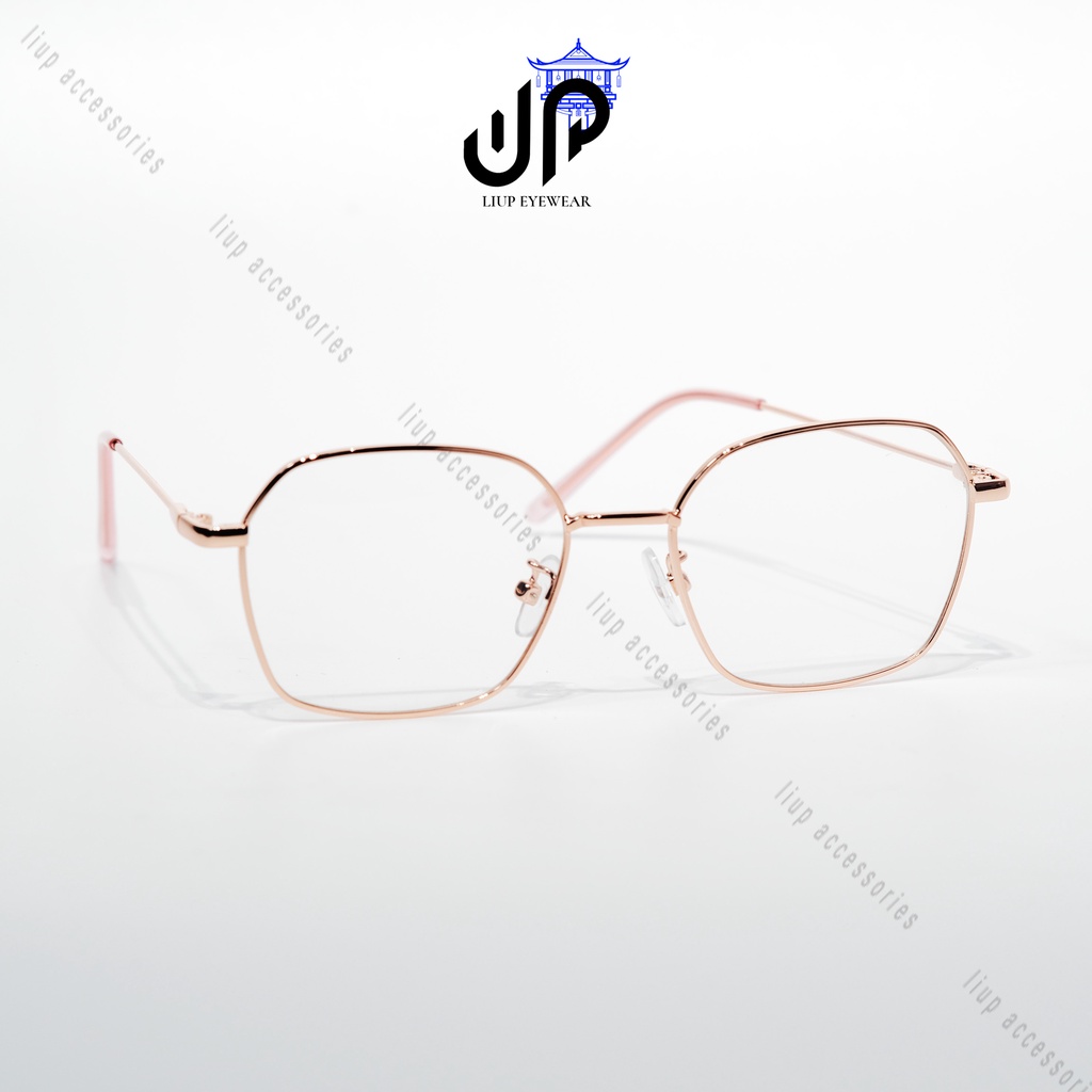 Gọng kính kim loại vuông Liup eyewear 5256 nhận cắt cận viễn loạn
