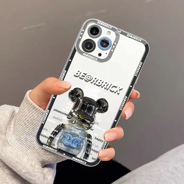Ốp Điện Thoại TPU Silicon Mềm Chống Sốc Hình Gấu Sang Trọng Thời Trang Cho iPhone 11 12 13 Pro Max Mini XR X 6 6S 7 8 Plus XS Max
