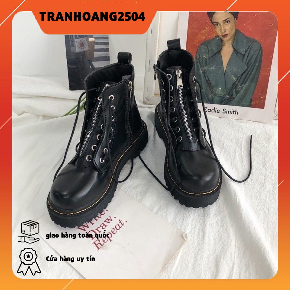 [ CÓ SẴN - SHIP NGAY ] Giày BOOTS KHOÁ KÉO CAO CỔ ĐI HAI KIỂU ulzzang kèm ảnh thật hình cuối