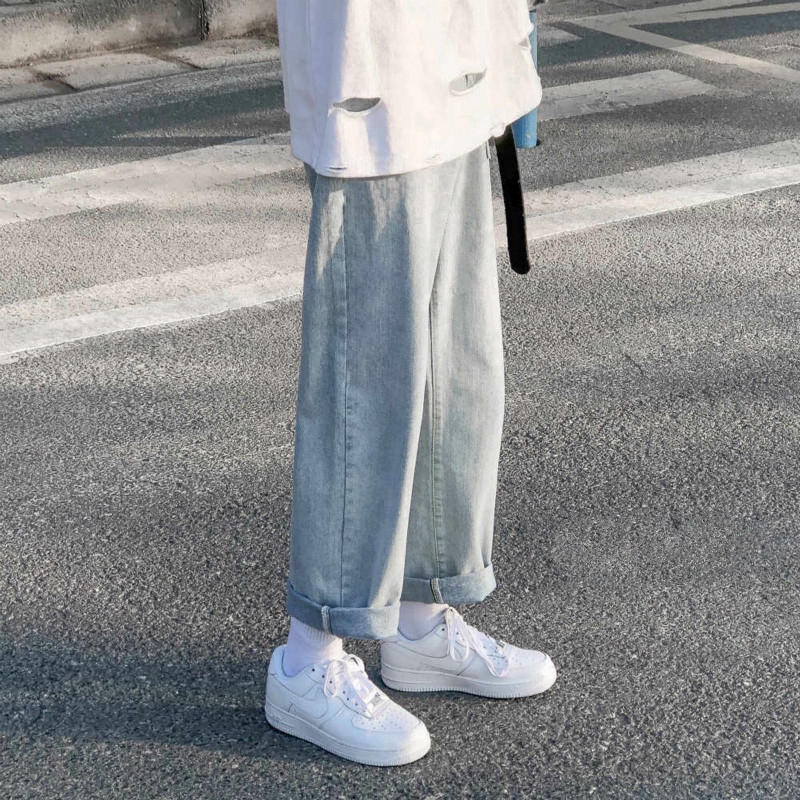 Quần jean dài ống suông phong cách cổ điển | BigBuy360 - bigbuy360.vn