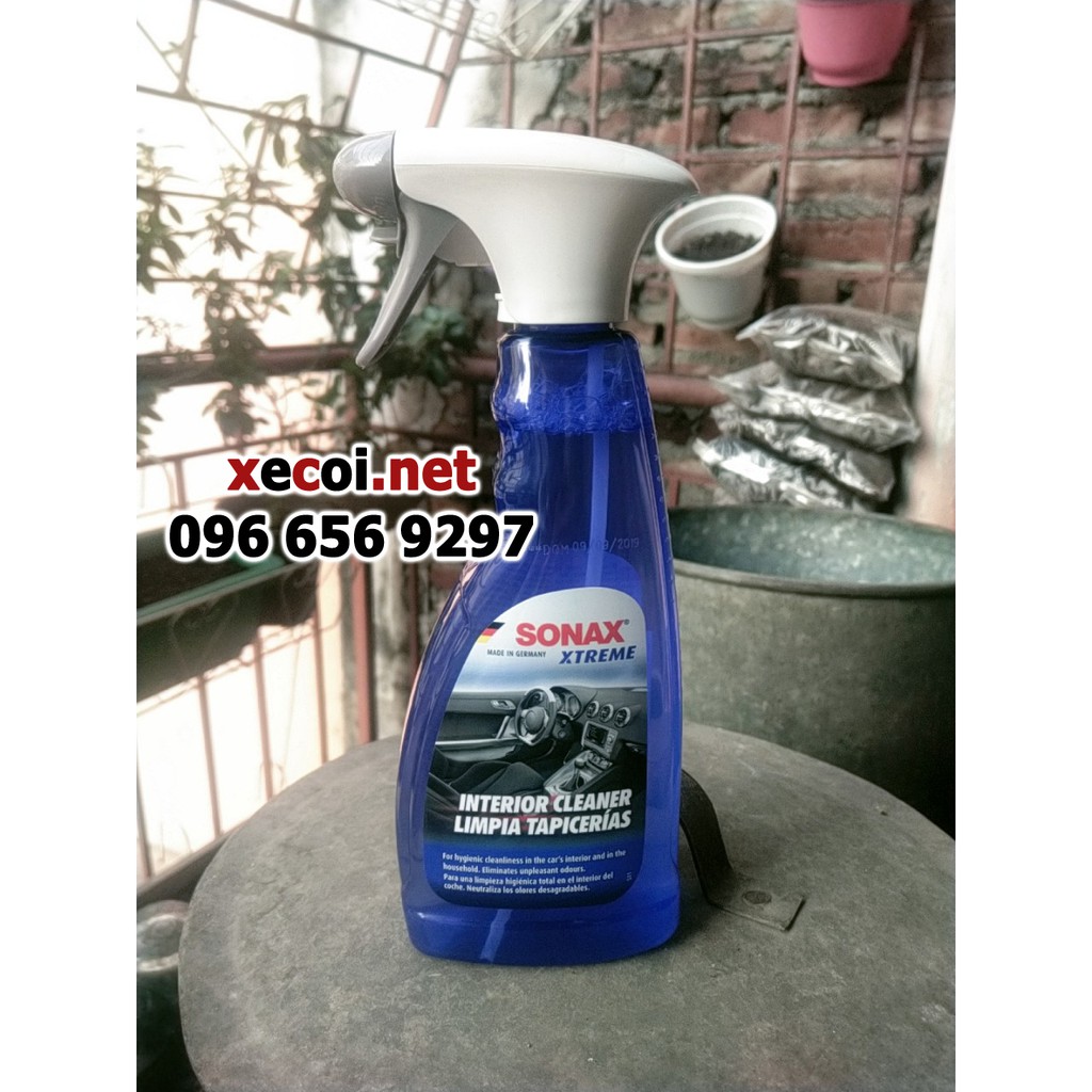 (giá tốt) Khử mùi, làm sạch nội thất xe, ghế, thảm, trần, nhà cửa.. Sonax Xtreme interior cleaner limpia 500ml