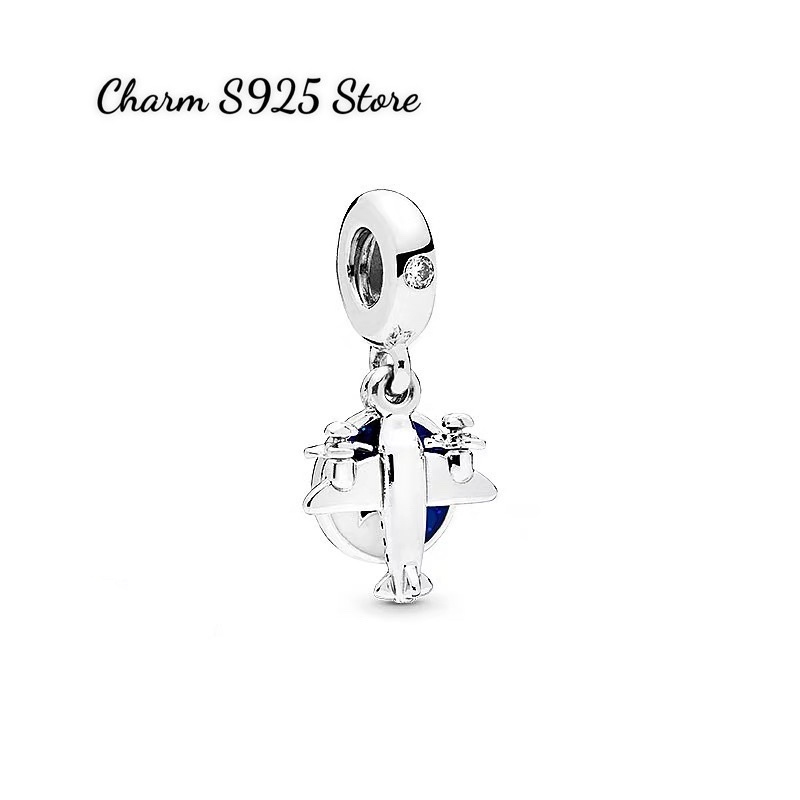 charm pan treo máy bay bầu trời bạc s925 cao cấp