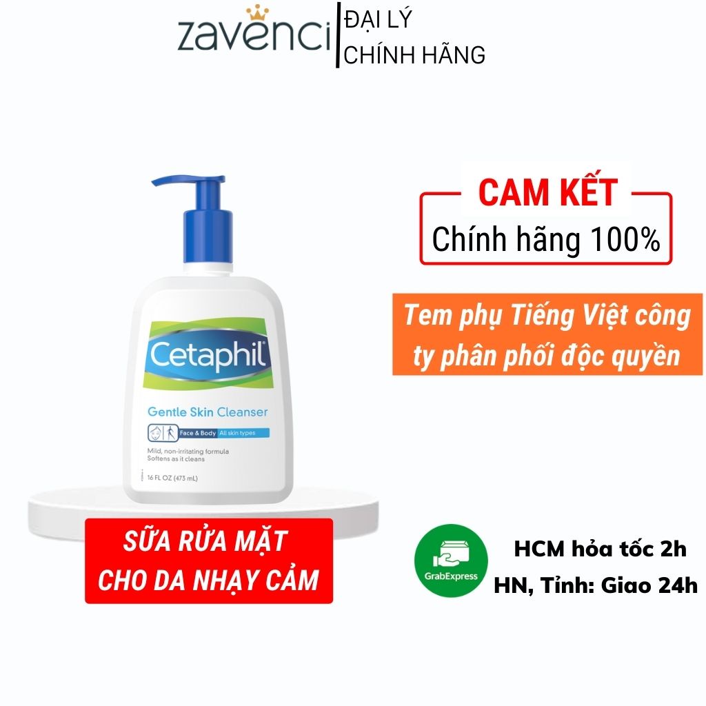 Sữa rửa mặt SR4509299 CETAPHIL Gentle Skin Cleanser Được Bác Sĩ Da Liễu Khuyên Dùng (Date mới 500ml)