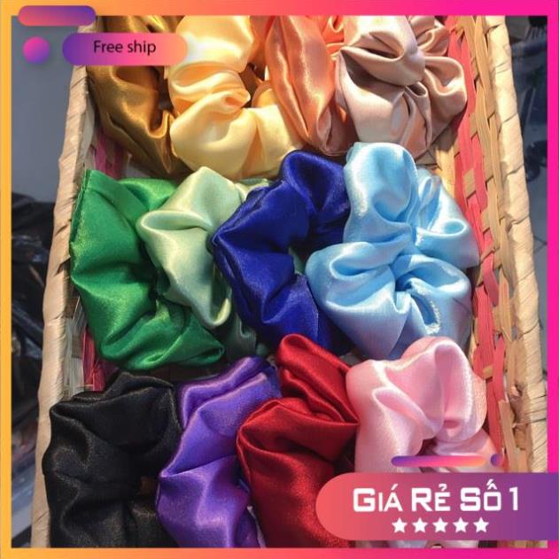 XẢ KHO Dây cột tóc vải, đồ buộc tóc Hàn Quốc, phụ kiện tóc chất liệu scrunchies phi bóng - ZELDA’S House