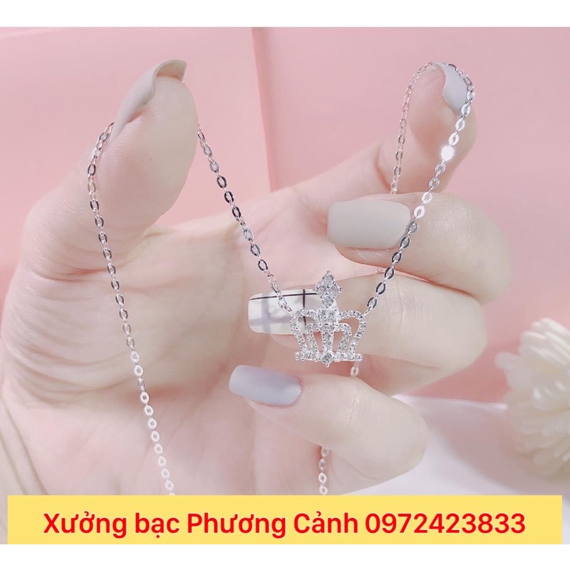 Dây Chuyền Nữ.Dây Chuyền Bạc Ta Kèm Mặt Xưởng Bạc Phương Cảnh cpj