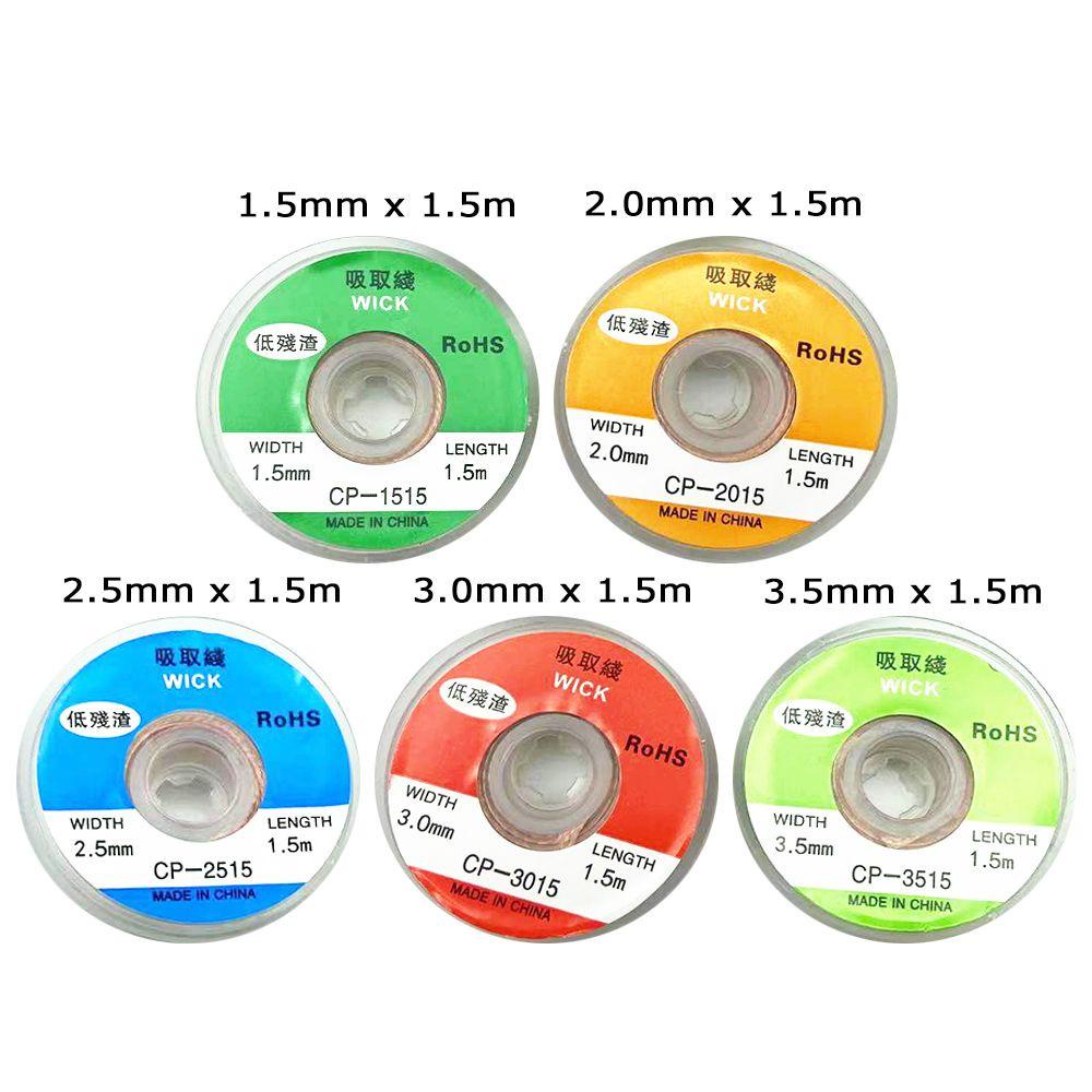 Set 5 Dây Bấc Chì Hàn 1.5M 1.5mm 2mm 2.5mm 3mm 3.5mm BGA Chuyên Dụng