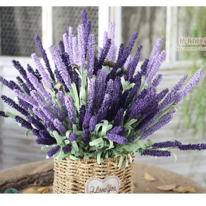 Cành hoa Lavender xốp phụ kiện chụp ảnh và trang trí nhà cửa ( hoa giả hoa nhựa )