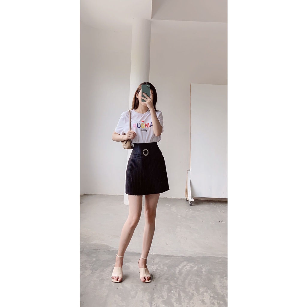 Chân váy ngắn dập ly