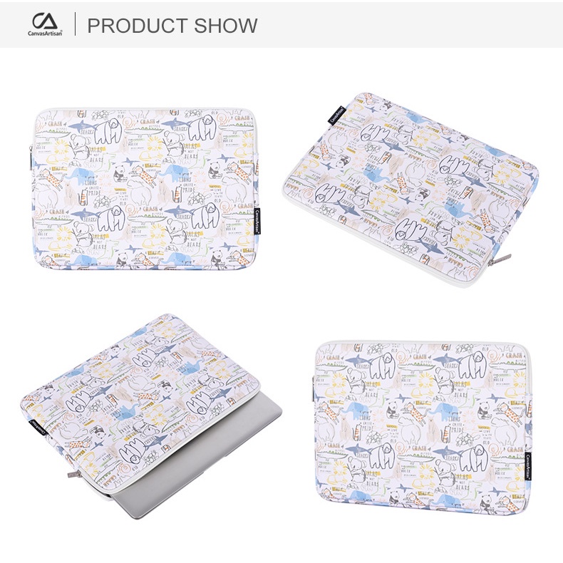 CanvasArtisan Túi da đựng laptop chống thấm nước họa tiết hoạt hình graffiti cho Matebook Air Pro 11 12 13 14 15 inch